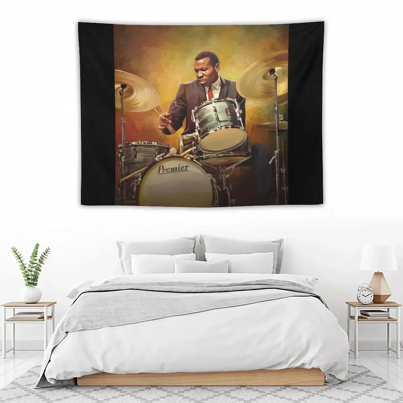 

Honoring Elvin Jones: Great Jazz Drummer Tapestry Room Decorations Aesthetics Cute Room Decor Wall Hangings Decoration Tapestry