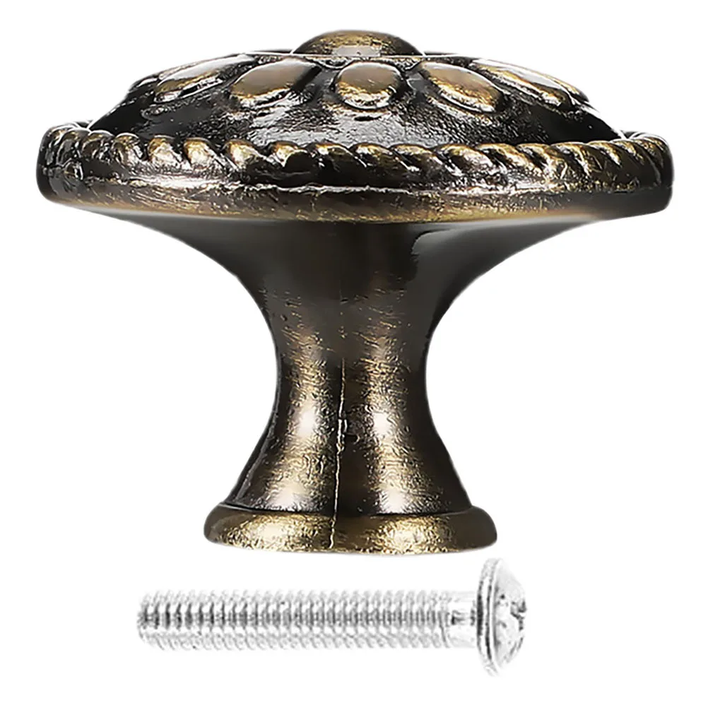 

1 Set Round Cabinet Handles Zinc Alloy Vintage Drawer Knobs For Kitchen Cupboard Closet Door Furniture Hardware Pulls