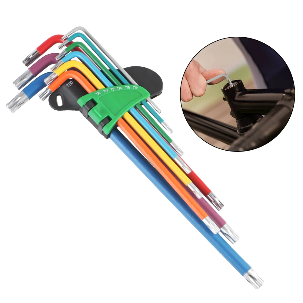 Hexagonal Wrench Set Tool Durable Portable 9Pcs Hex Wrench Screwdriver Set Inner Hexagonal Wrench Color Non Slip Anti Rust