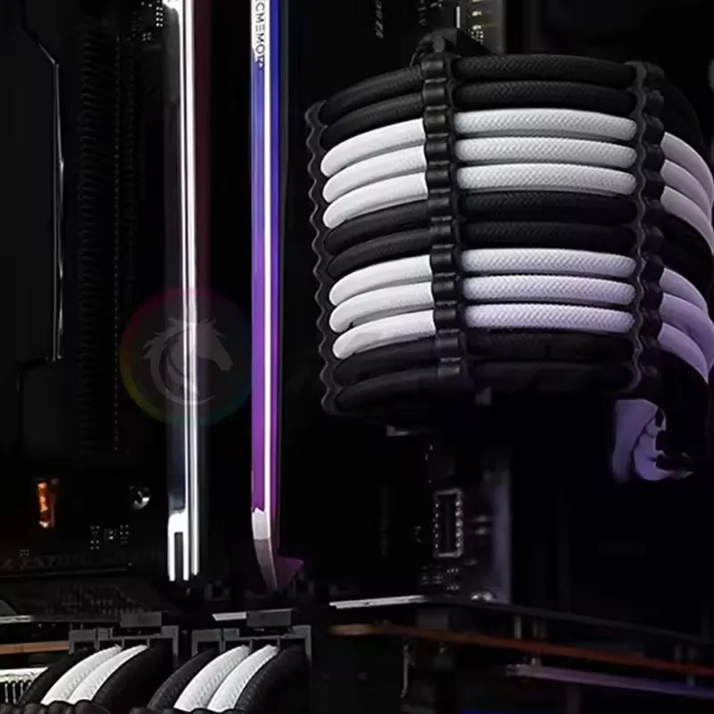 배 로우 PC 전원 연장 코드 케이블 ATX 24Pin GPU 6+2pin CPU 4+4pin 18AWG 와이어 컴퓨터 커넥터