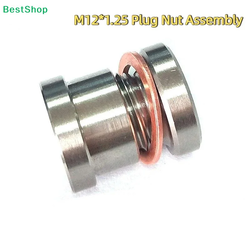 ♫M12X1.25 Stainless Steel Inner Hexagon Plug And Nut Kit O2 Oxygen Sensor Nut Exhaust Stepped Bung