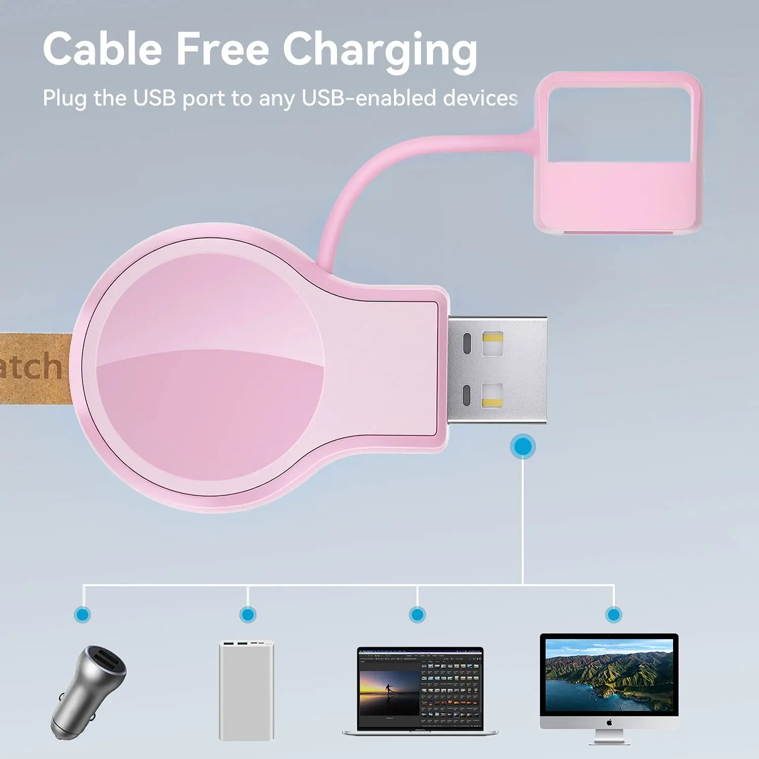 USB Magnetic Portable Charger for Apple Watch 10 9 8 7 6 5 4 3 2 1 SE Ultra 2 Ultra Fast Charging Watch Wireless Charger