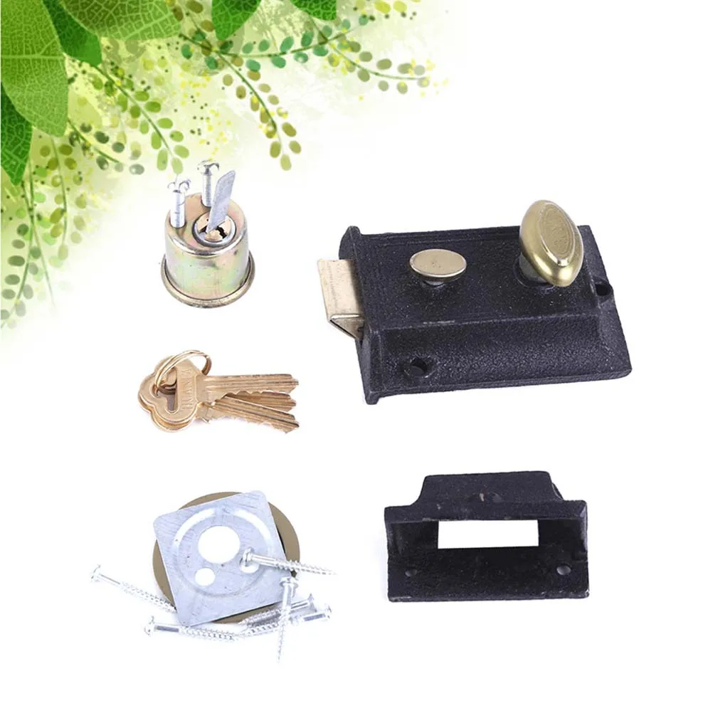 Zamek do drzwi z żeliwa w stylu vintage 6140, żeliwny rdzeń, wytrzymały, antykradzieżowy, zabezpieczenie domu, łatwy montaż do drzwi drewnianych, szklanych i metalowych.