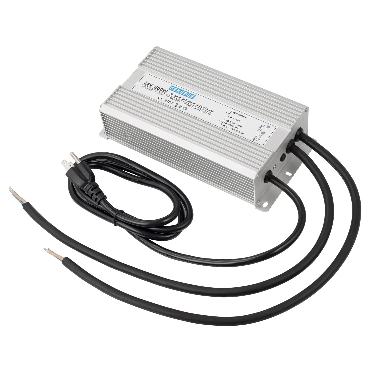 

Светодиодный драйвер 24В 800Вт, водонепроницаемый блок питания 90-130В в 24В 33.3А, преобразователь AC/DC, IP67, низковольтный трансформатор, подходит для использования внутри помещений