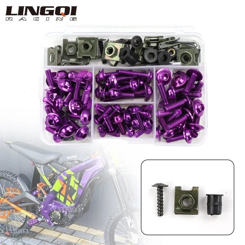 LINGQI RACING Complete Bolt Fairing Screws Kit Nut Body Work Screw Kits For Dirt Bike Motocross ATV Universal Accessories