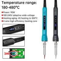 90W Digital Electric Soldering Iron Temperature Adjustable 220V Welding Ceramic Heating Core Welding Iron Tips Soldering Tool