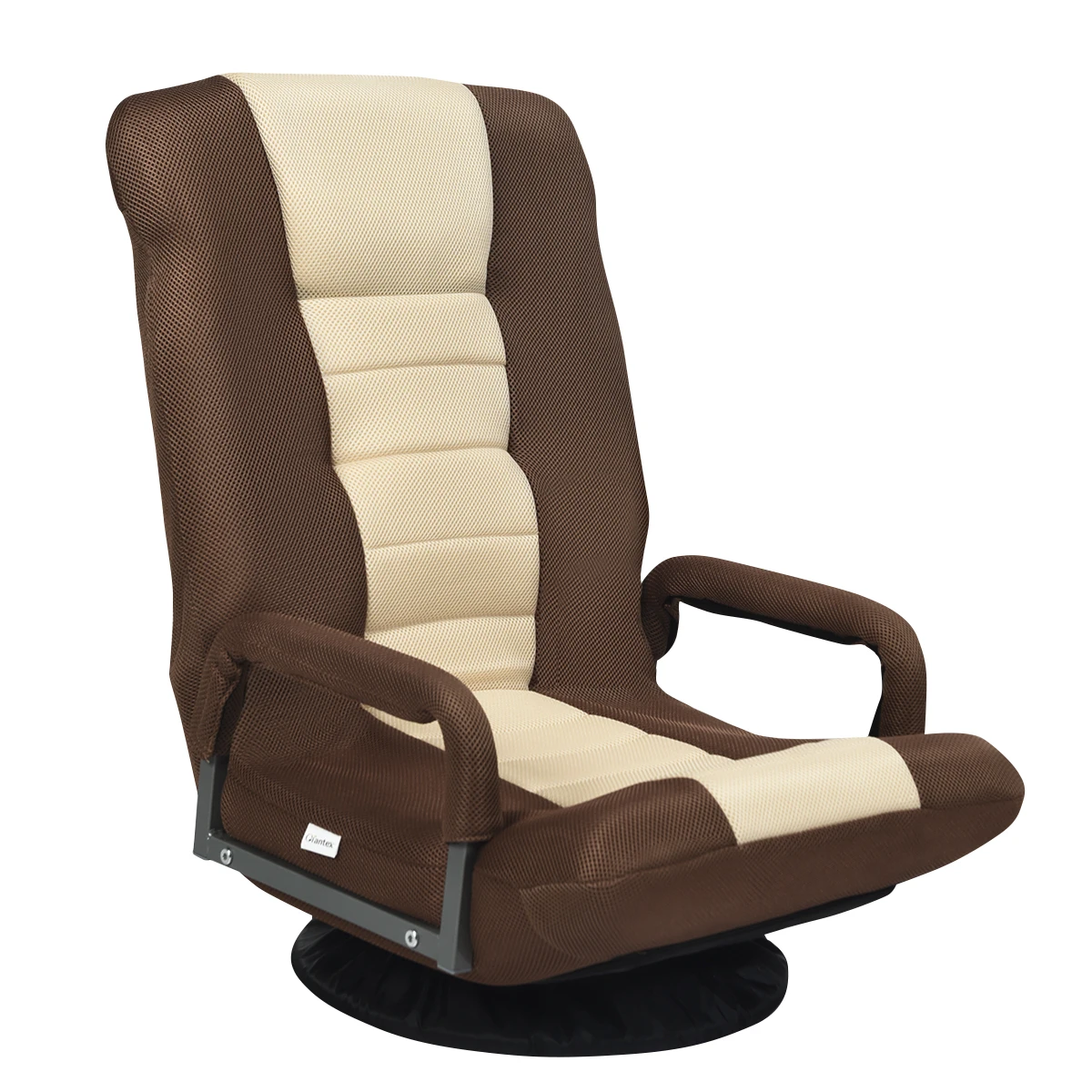 Bodenstuhl 360° drehbar, Bodensessel mit 6-Fach Verstellbarer Rückenlehne, Game Sessel gepolstert, Bodensofa Meditationsstuhl