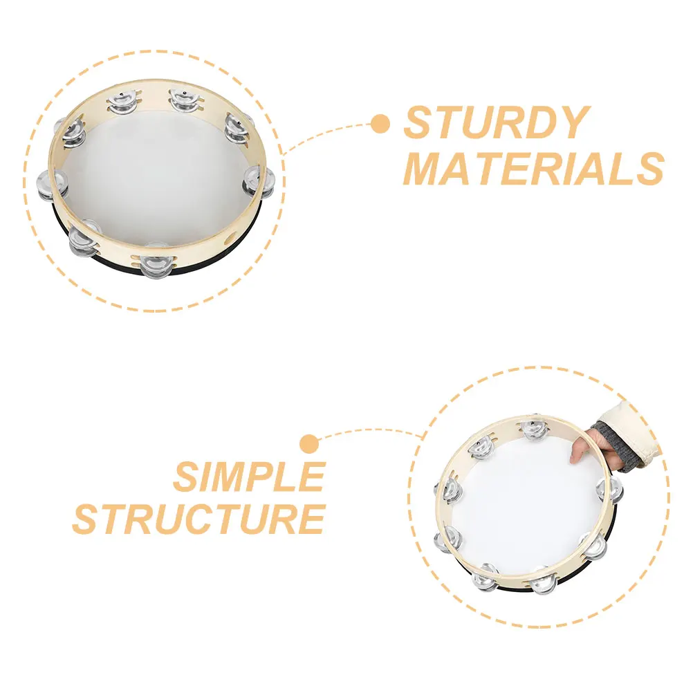

Deluxe Double Row Tambourine Handheld Percussion Drum Kids Musical Instrument Lightweight Portable Toddler Toy Shaker for Kids