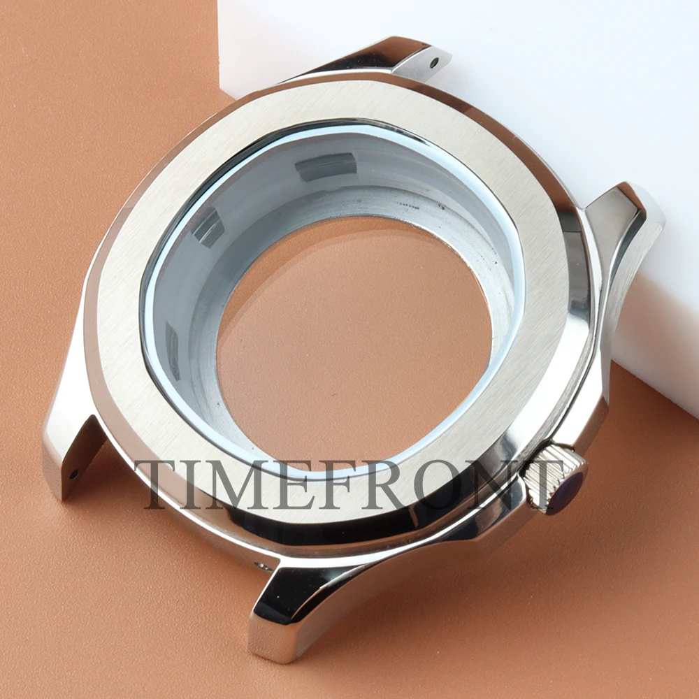 For AQUANAUT 42mm Case black blue Dial Stainless Steel Watch Accessories Fit NH35 NH36 Movement 31.5mm Dial Green Rubber Strap