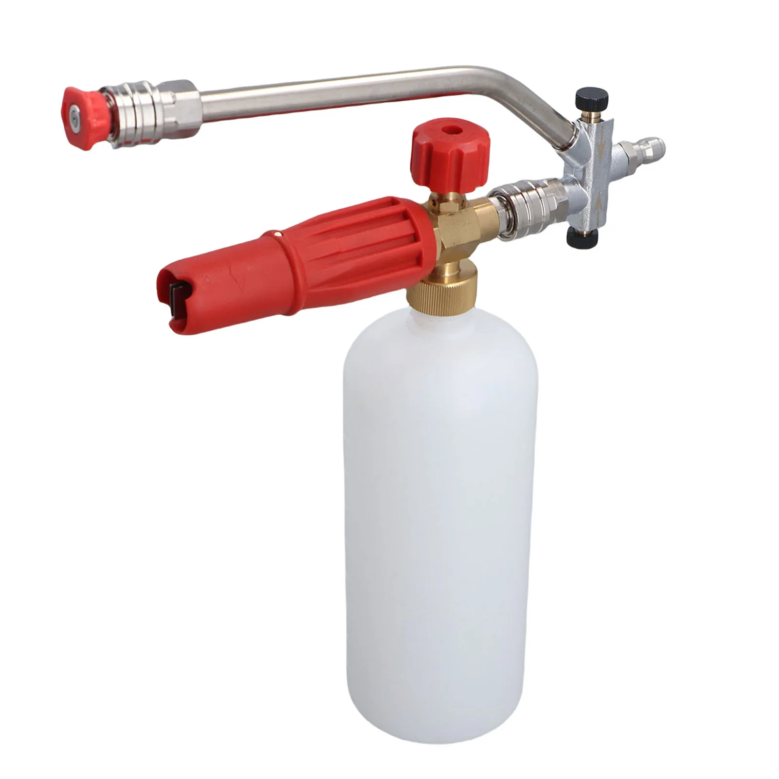 

5000PSi Pressure Washer Foam Cannon 1/4in Quick Connect Soap Sprayer with Double Tip Attachment for Car Motor Driveway Cleaning