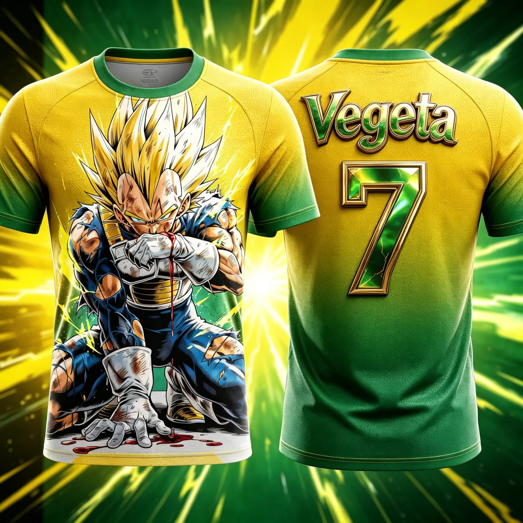 Dragon Ball Vegeta Super Saiyan 3D-Druck Familien-T-Shirt mit passendem Design, Vegeta 10, kurzärmelig, Anime, Streetwear-T-Shirt für Eltern und Kinder – Detail 11