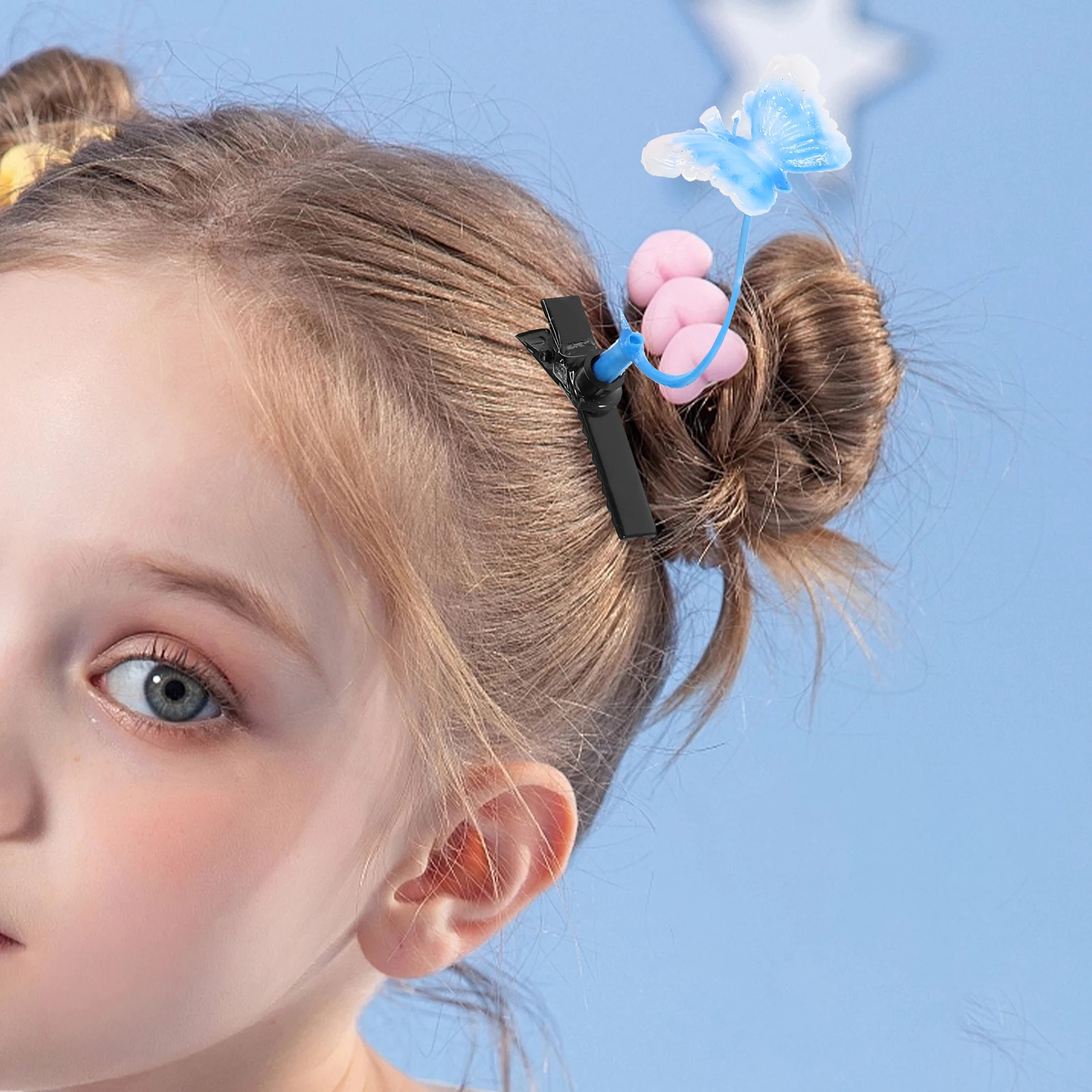 

30pcs Butterfly Clips Girls Pink Yellow Plastic Zinc Alloy Hairpin Accessories Thin Hair DIY Gifts Hair Decoration