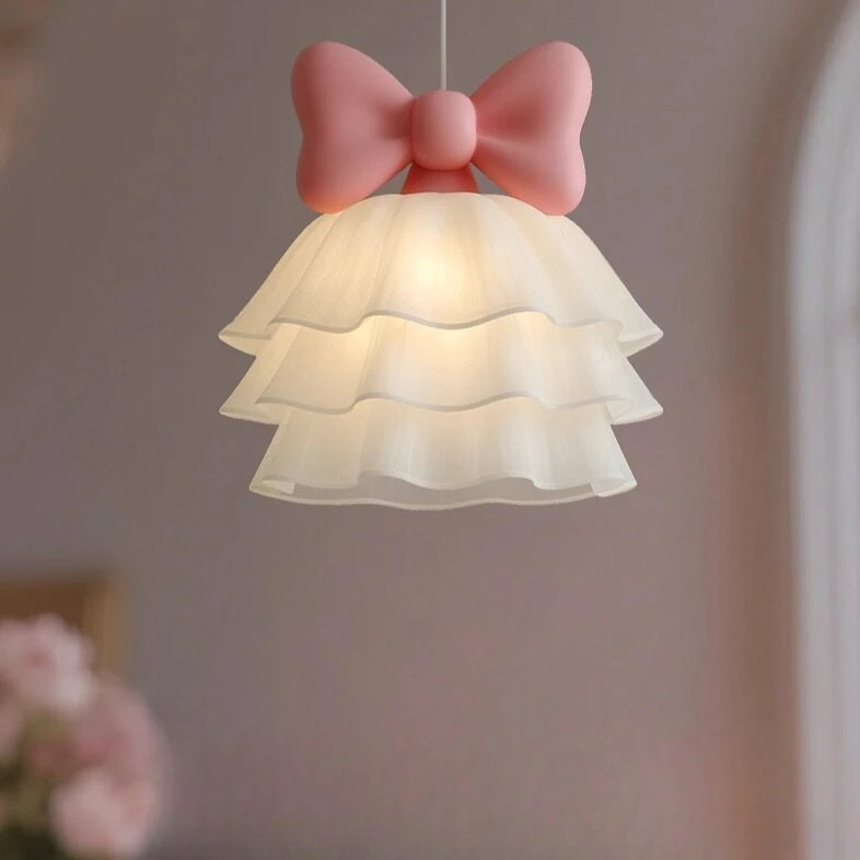 European Style Creative New LED Skirt Pendant Light Cream Style Bow Decoration Bedroom Children's Room Decoration Lighting