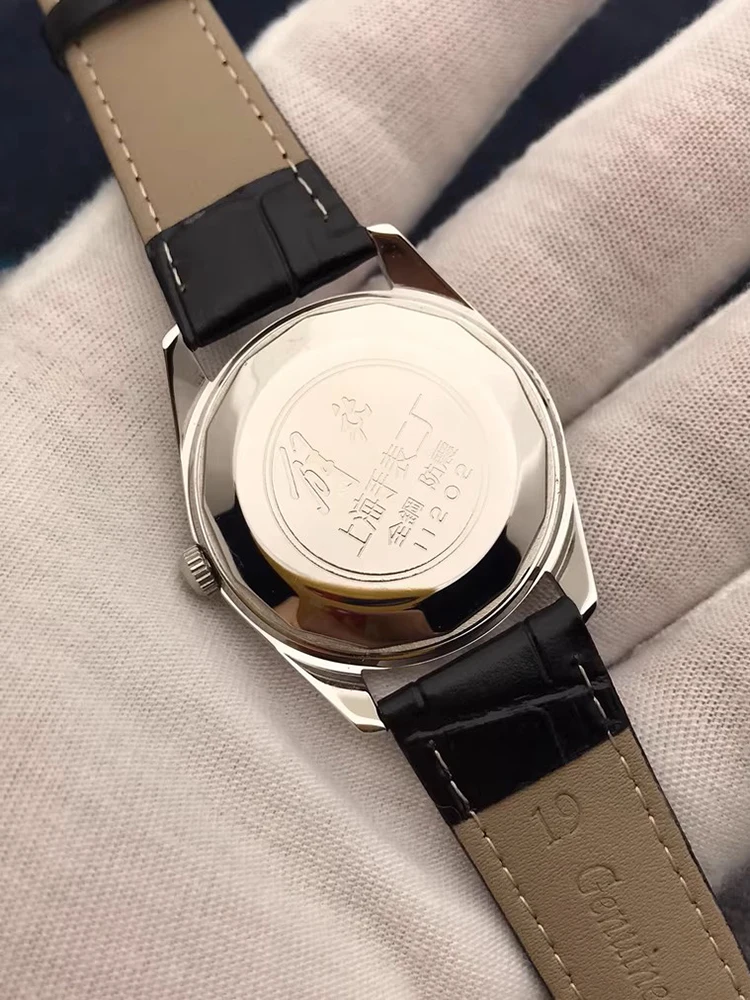 Vintage Shanghai Watches Men 36mm Hand Wind Mechanical