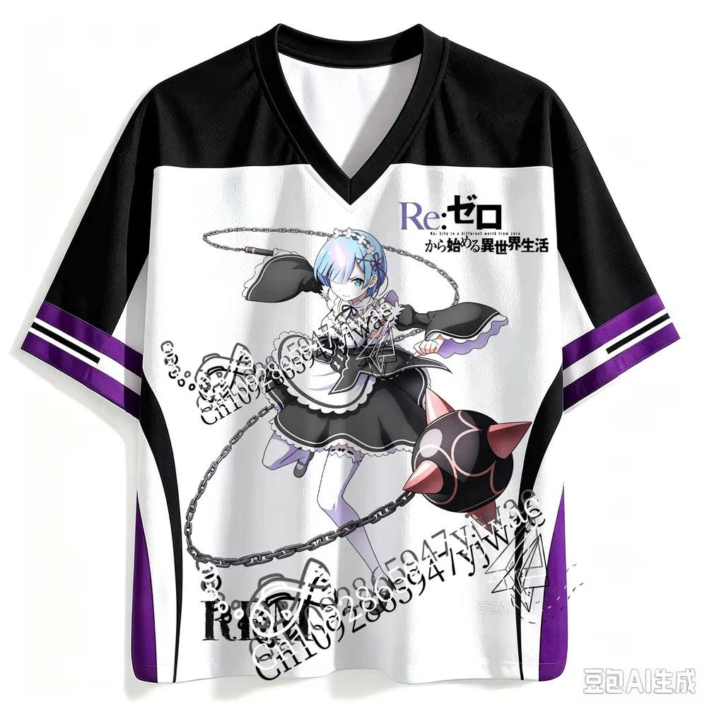 Re_ ZERO Starting Life In Another World Rem&Ram 3d Graphic Printed Jersey Anime Fans Tee Summer Men'S And Women'S T-Shirts Top