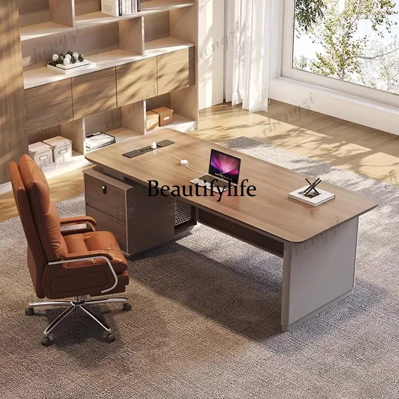Nordic Aesthetic Office Desk Executive Reception Storage Design Office Desk Gaming Space Saving Escrivaninha Lounge FurnitureE55