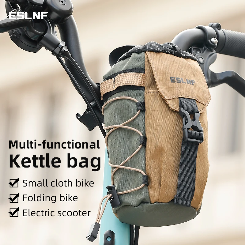 Retro Rainproof Bike Handlebar Bag Weather-Resistant Cycling Pouch with Bottle Storage for Road & Mountain Bikes