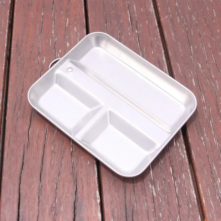 Camping Portable Square Lunch Box Outdoor Cookware Set Stainless Steel 304 Lunch Box Individual Tableware Food Container