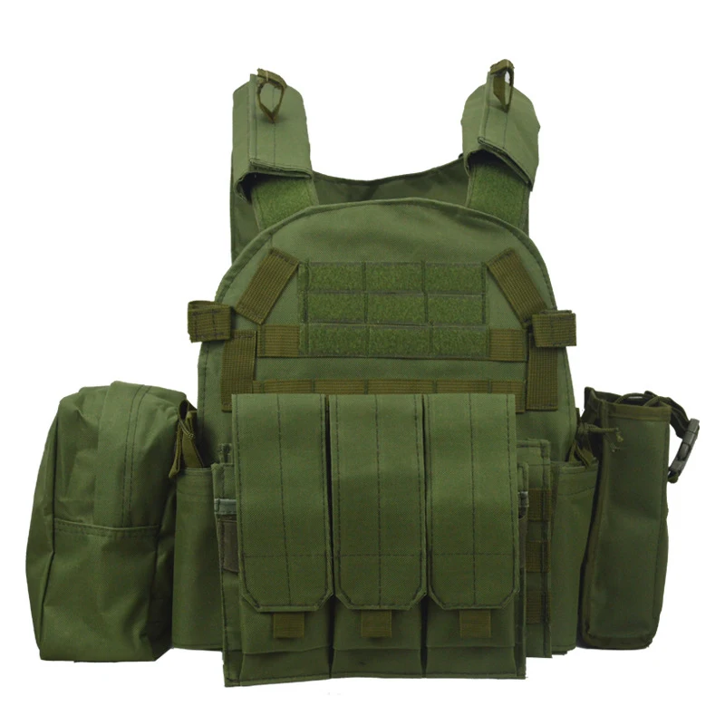 Nylon Molle Webbed Gear Tactical Vest Hunting CS Game Paintball Airsoft Vest Body Armor 6094 Pouch Combat camouflage Vest