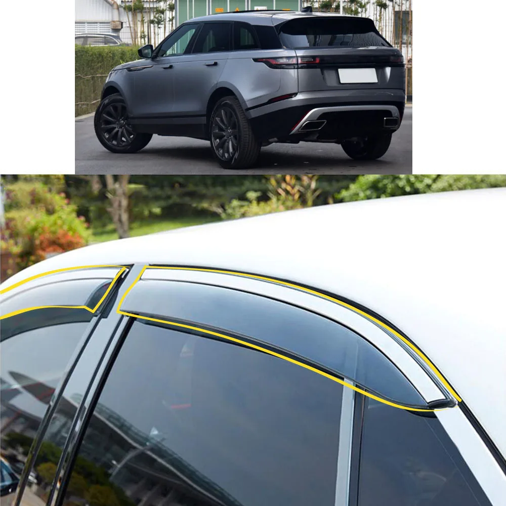 Car Styling Sticker Plastic Window Glass Wind Visor Rain/Sun Guard Vent For LAND ROVER RANGE ROVER VELAR 2019 2020 2021 2022