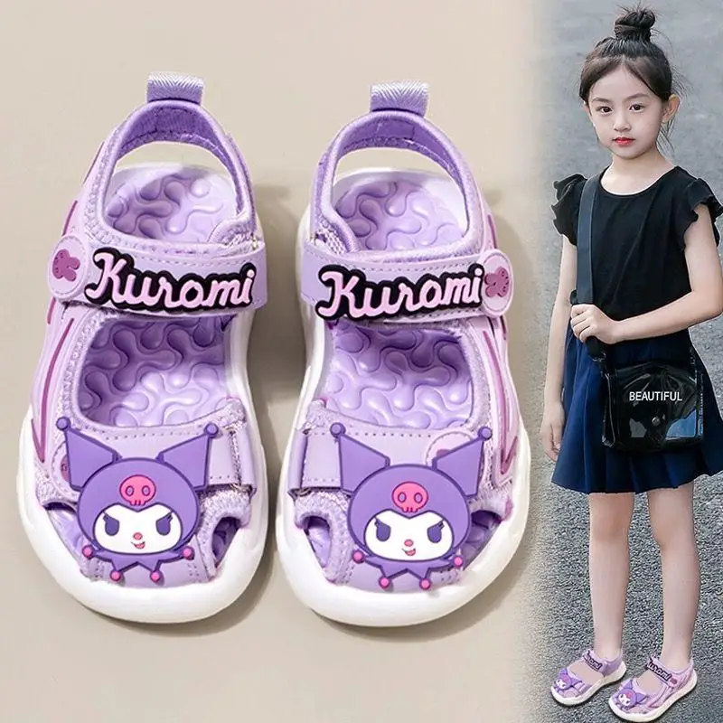 

New Kawaii Sanrio My Melody Kuromi Cartoon Cute Children's Baotou Sandals Summer Children's Soft Sole Anti Slip Slippers