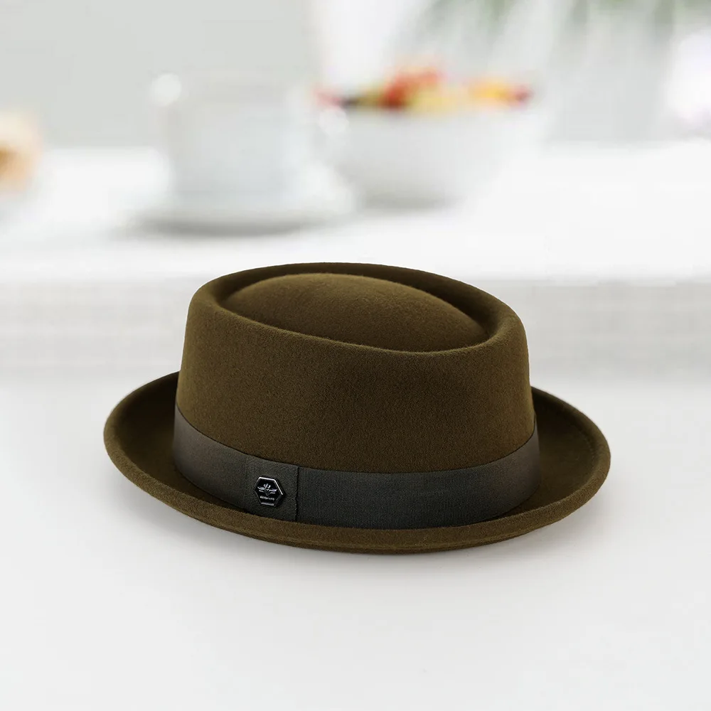 Pork pie hat Pure wool hat unisex autumn and winter soft felt hat elegant French hat  sombrero  sombrero hombre
