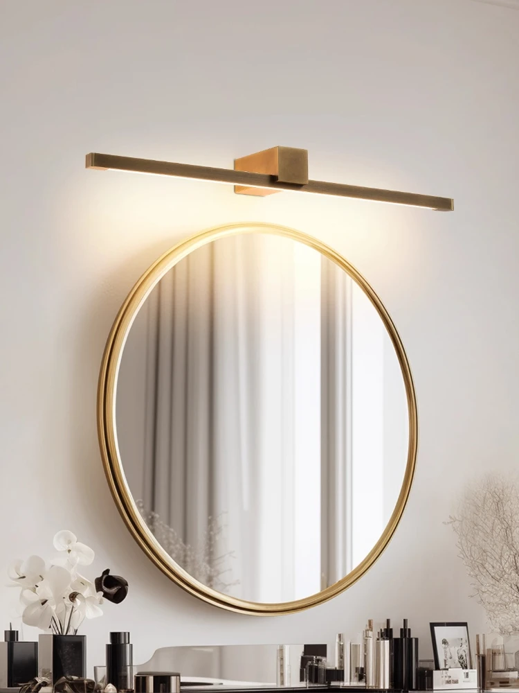 Copper wall lighting, creative decorative painting, entrance sign light, long mirror headlight