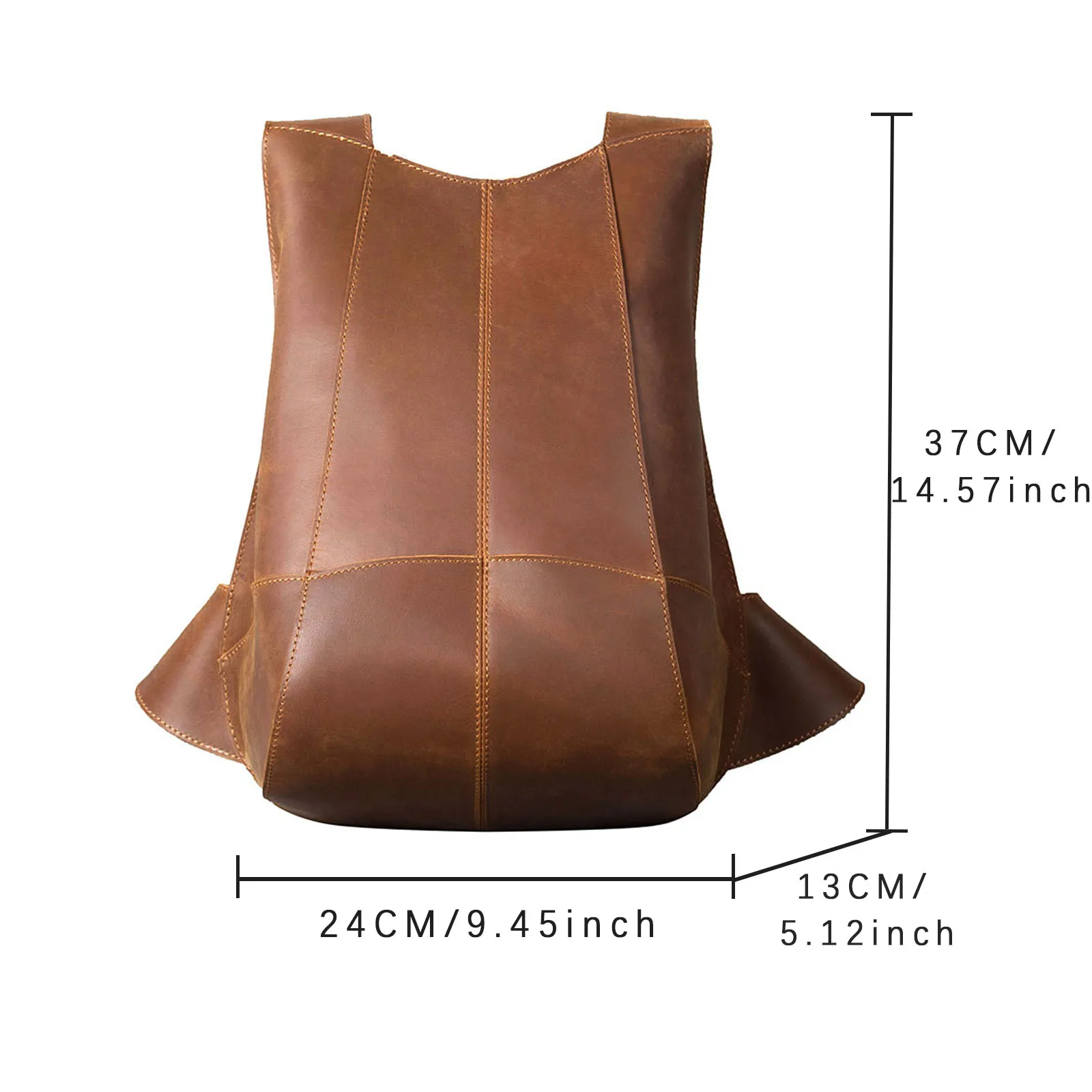 S.WORKER Vintage Stilvoller Rucksack aus Rindsleder, Originaldesign, Echtleder-Verpackung, Individueller Käfer-Rucksack, Umhängetasche – Detail 2