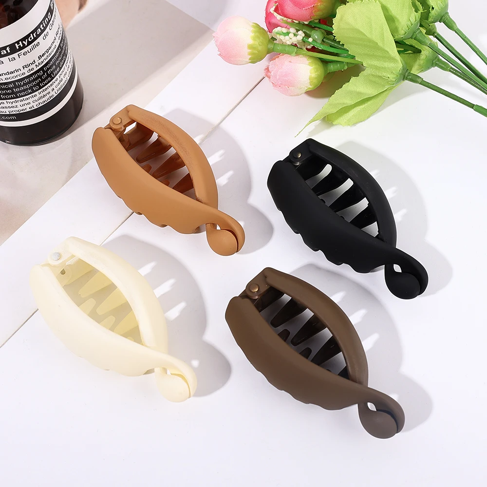 Frosted High Ponytail Clips Solid Color Banana Clip Women Hair Style Accessories Fashion Ponytail Barrettes Hair Claws Hairpins