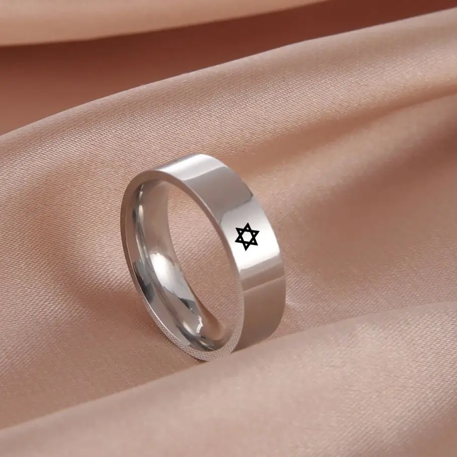 

Jeshayuan Stainless Steel Star Of David Ring Israel Jewish Hexagram Ring Spiritual Jewelry For Men Women