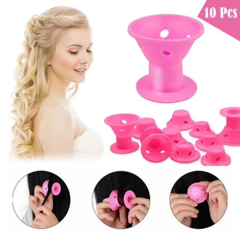 Mushroom Hair Curlers Set | Soft Silicone Non-Slip Curling Rollers | Gentle Wave Formers for Overnight Styling | Easy DIY Heatle