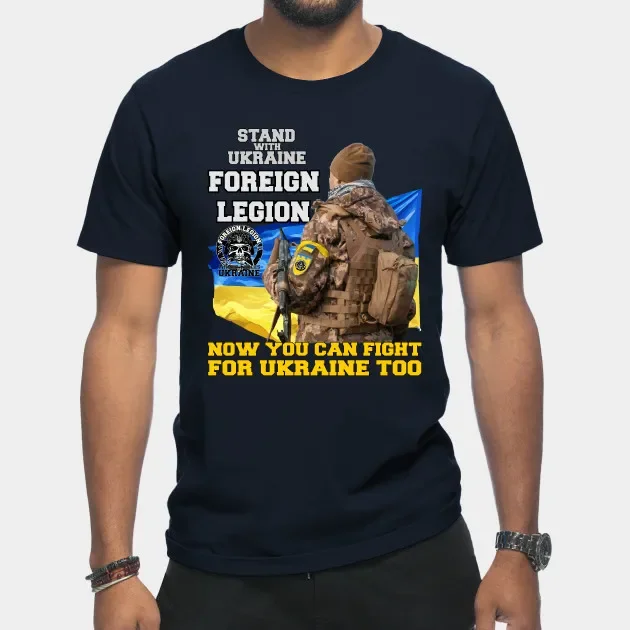 Ukraine Foreign Legion T Shirt. High Quality Cotton, Large Sizes, Breathable Top, Loose Casual T-shirt New S-3XL
