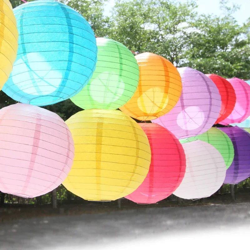 10/15/20/25/30/35/40mm Chinese Paper Lanterns Hanging Lampion Wishing Paper Light ball Lamp Wedding Party DIY Home Decoration