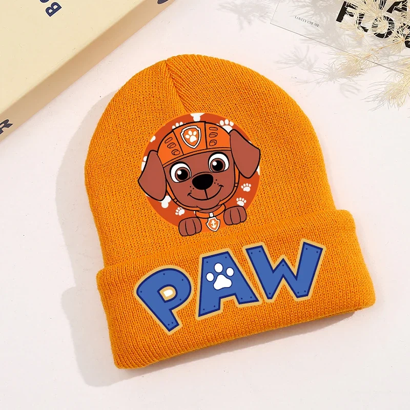 New Paw Patrol Baby Hat Cute Cartoon Printed Knitted Hats Kawaii Boys Girls Warm Beanie Cap Autumn Winter Children Clothing