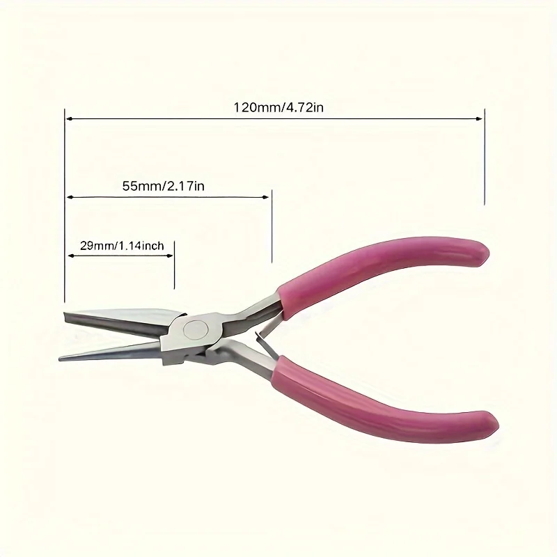 5-inch professional round concave pliers, used for jewelry making mini precision wire loop tools, ideal DIY manual tools