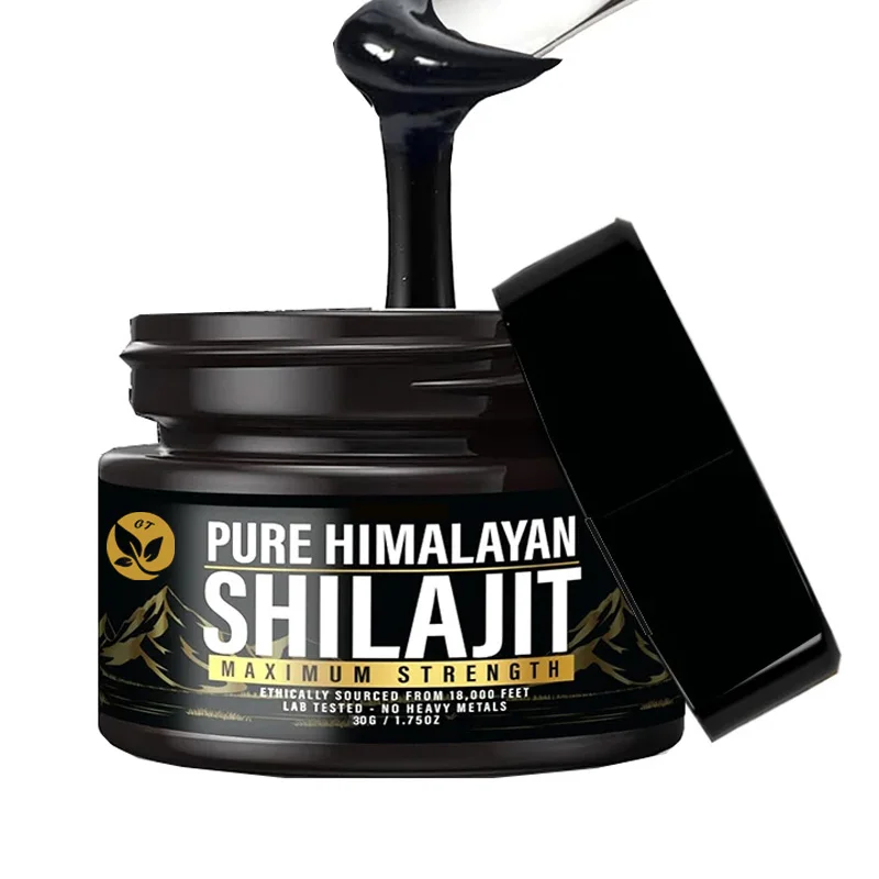 Shilajit 순수 히말라야 유기농 송진, 천연 정통 실험실 테스트 포뮬러, 남녀공용, 600mg 강도, 85 + 트레이스 포함