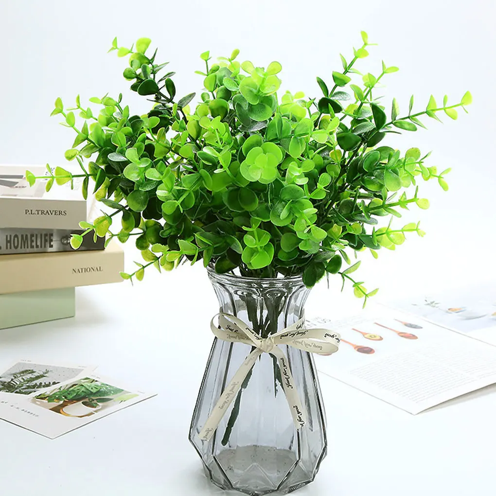 12x Green Low Maintenance Plastic Shrubs For DIY Bridal Bouquets Versatile Long-lasting Durability