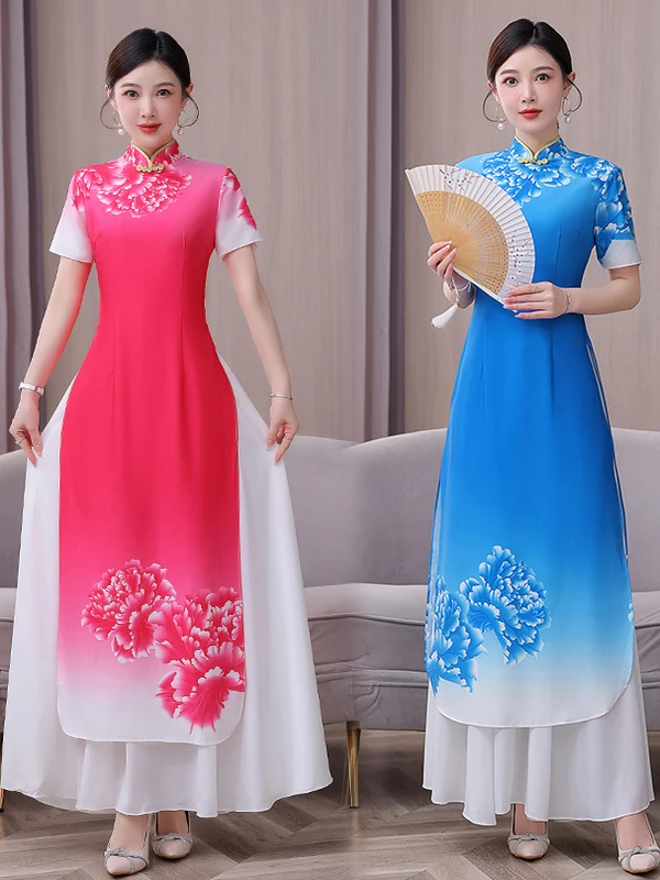 

Ele Long Dr Women's Ensemble Performance Ceremony Model ow Stage Costumes National Sle ort Sve