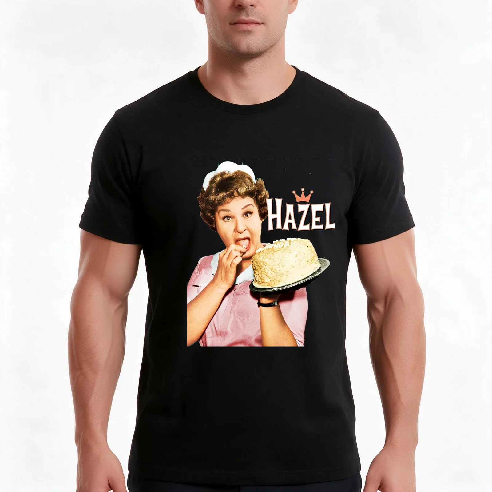 Hazel TV T-Shirt Summer Casual Cotton Tee Oversized Streetwear Tops Vintage Graphic Print Loose Fit Short Sleeve