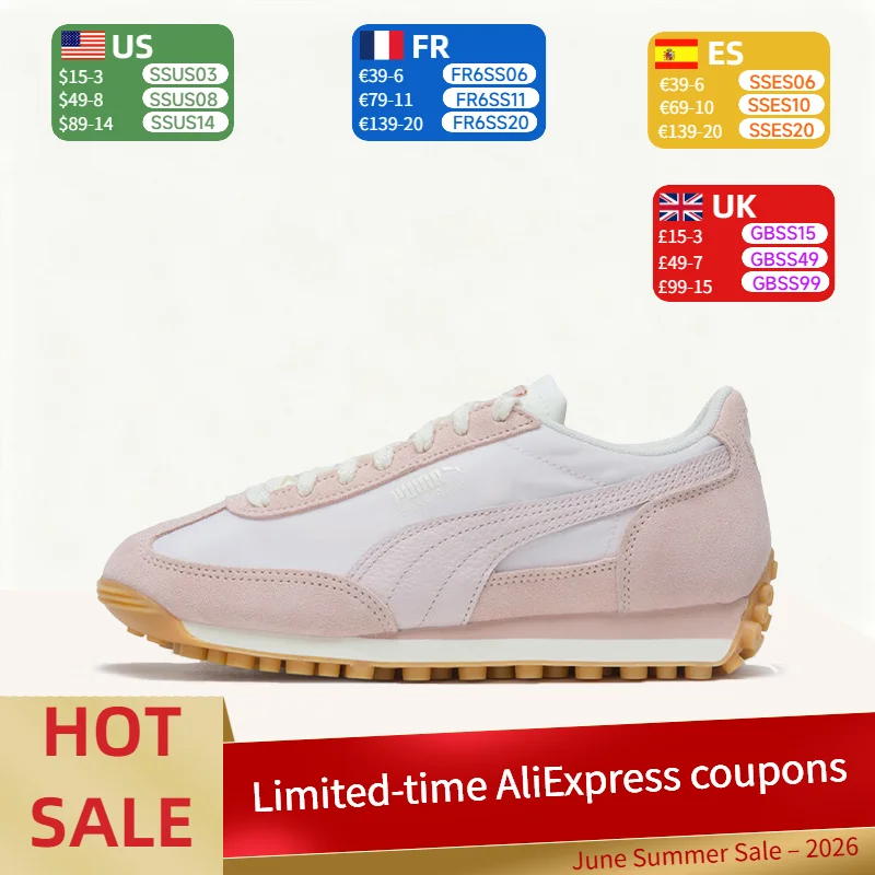 

Puma Easy Rider Fashionable Girls' Pink Premium Soft,Lightweight, and Comfortable Low-Top Casual Shoes (Unisex) - Pink 403146-03