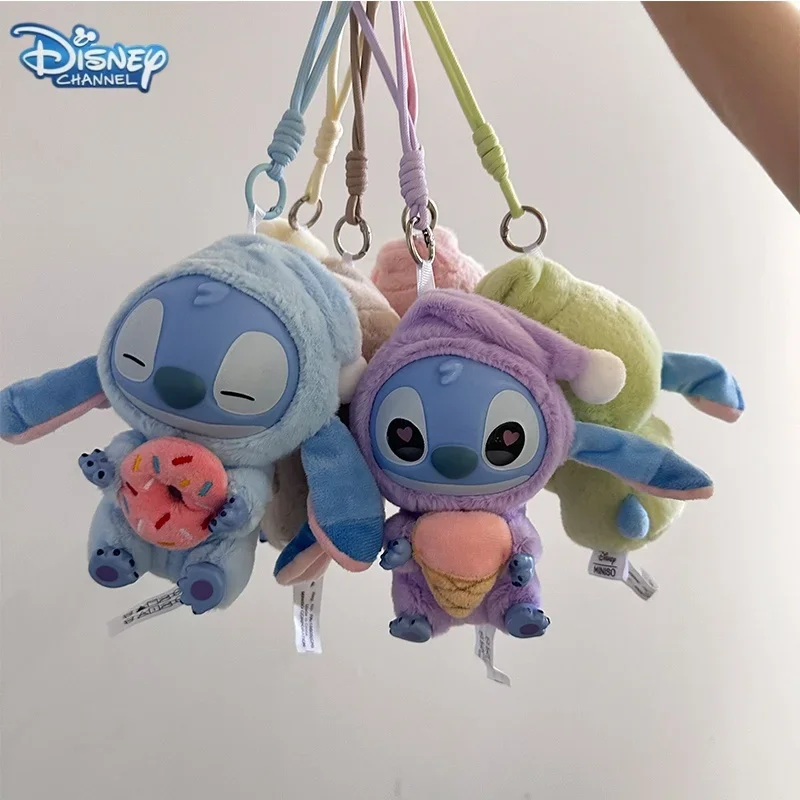 【리얼 샷 시리즈】1개 디즈니 스티치 잠들기 전에 먹어야 할 것 블라인드 박스 비닐 장난감 봉제 인형 펜던트 귀여운 서프라이즈 장난감 선물