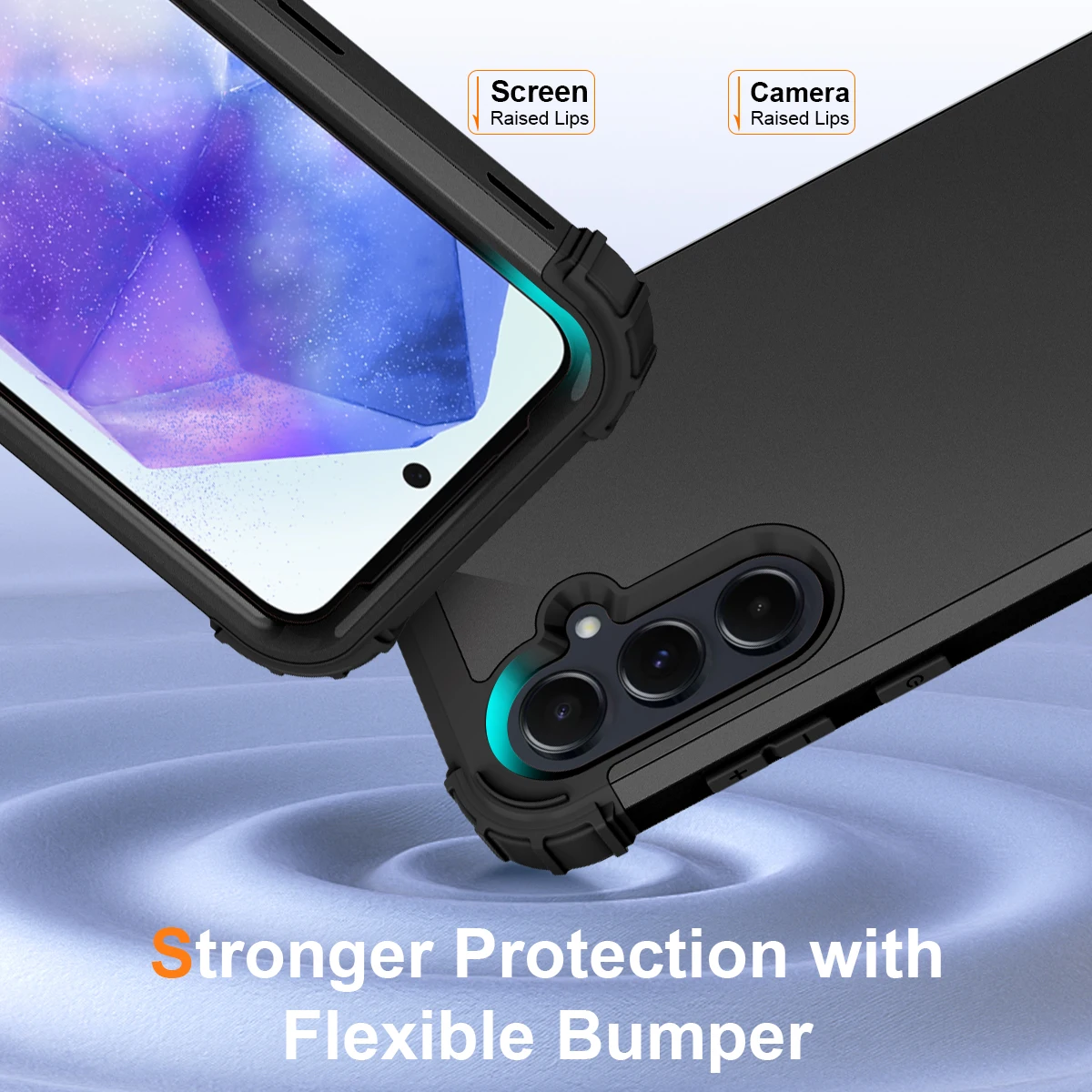 3 in 1 Heavy Rugged Armor Shockproof Case For Samsung Galaxy A13 A04S A14 A54 A15 A35 A55 5G Silicone Lining Plastic Phone Cover
