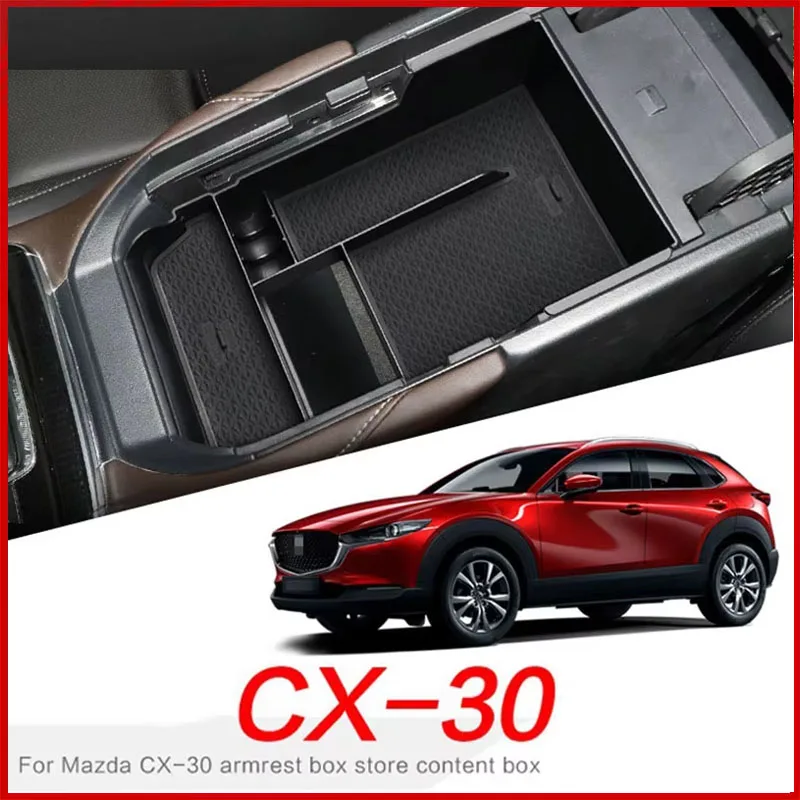 

For Mazda CX-30 ABS Center Armrest Storage Box Container Stowing Glove Box Car Accessories