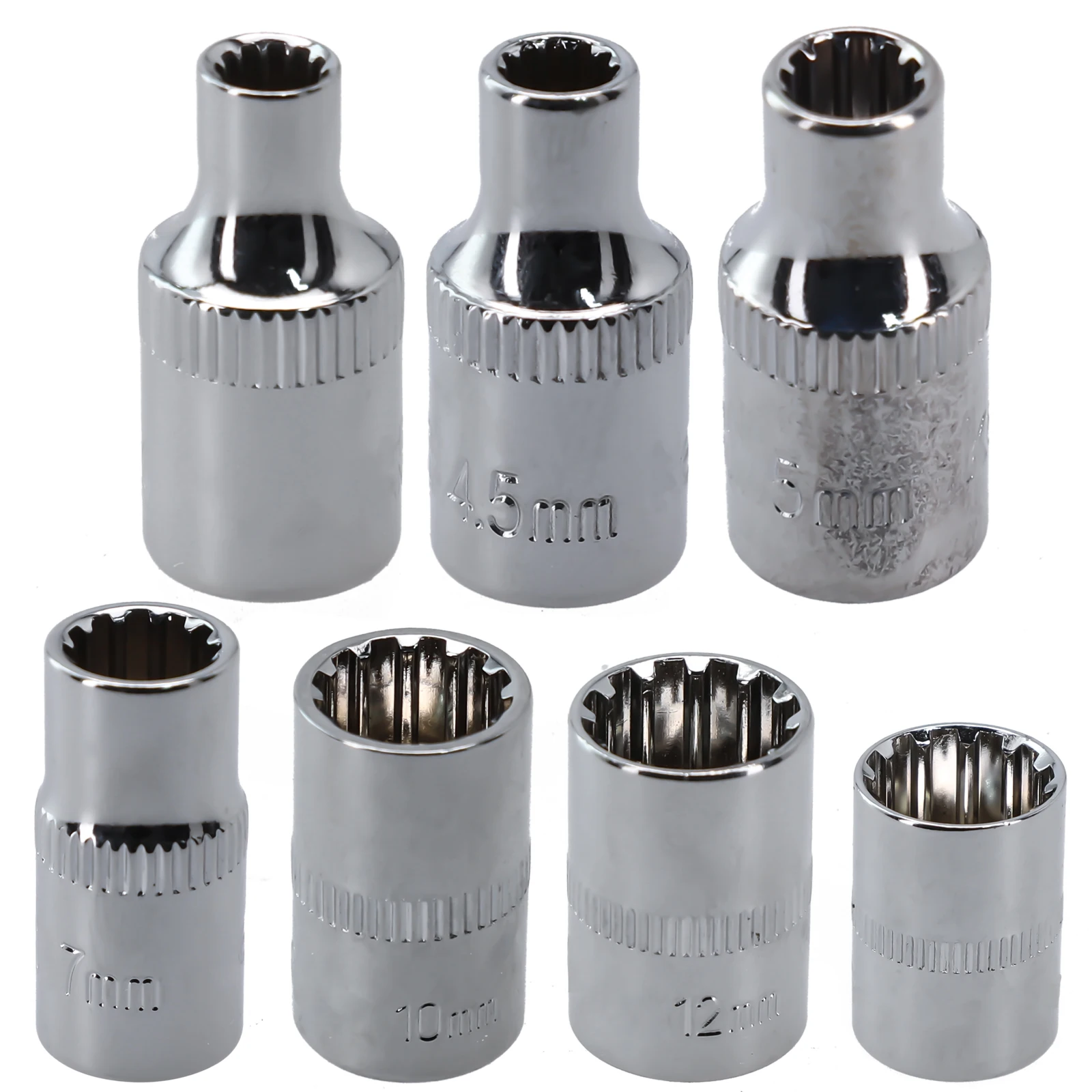 1pc Socket Bit4-14mmm 12 Point Mirror Short Socket Head 1/4 Drive Torx Bit Ratchet Wrench Adapter For Ratchet Wrench