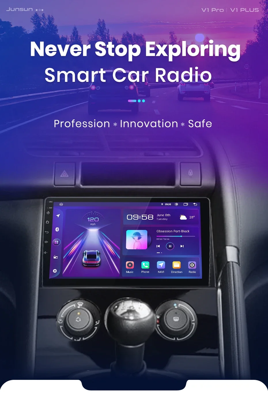 Junsun AI 4G LTE Drahtlose CarPlay Android Auto Auto Radio Für Peugeot 3008 2009 2010 2011 2012 2013-2015 GPS Navi BT DSP RDS FM – Detail 1