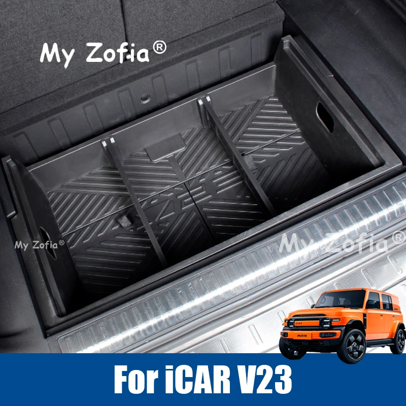 

For Chery iCAR V23 iCAUR V23 2025 2026 Car Trunk Organizer Large Capacity Sturdy Vehicle Waterproof Stowing Tidying Accessories