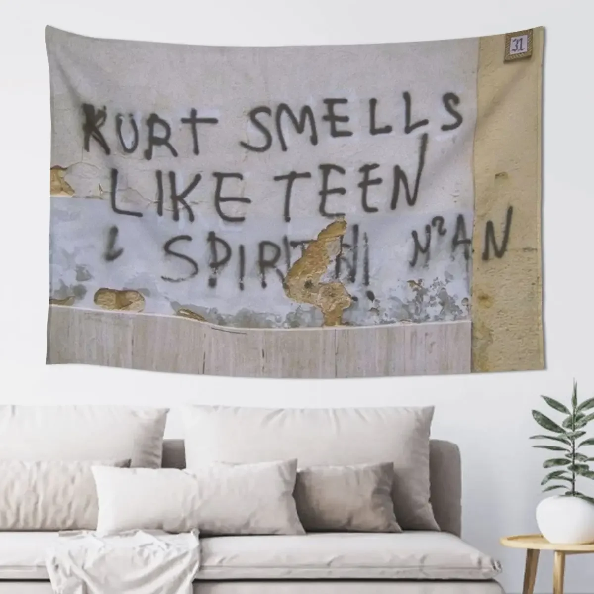 

Kurt Smells Like Teen Spirit Tapestry Wall Art Wall Decoration Tapestry