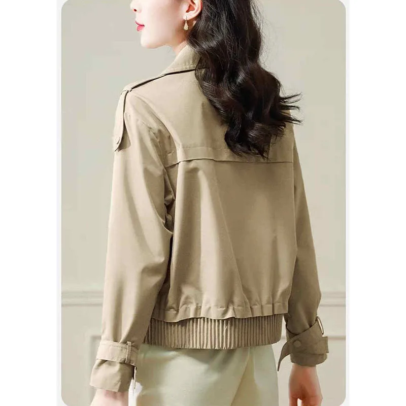 Mode Dames Windjack Top 2023 Nieuwe Lente Herfst Grote Maat Veelzijdige Pak Kraag Jas Dunne Vrouwelijke Trenchcoat Bovenkleding