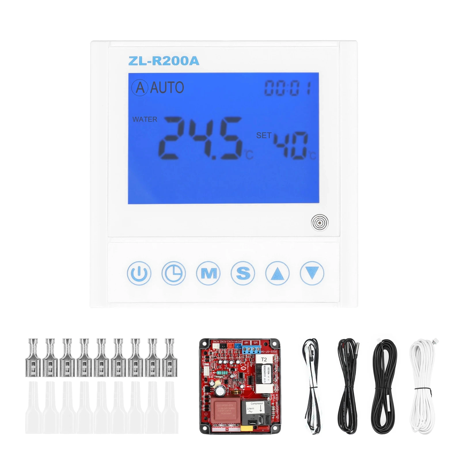 Universal Air Source Water Heater Controller Antifreeze Auto Deforst Water Flowing Warning Heat Pump Auxiliary Heating Controler