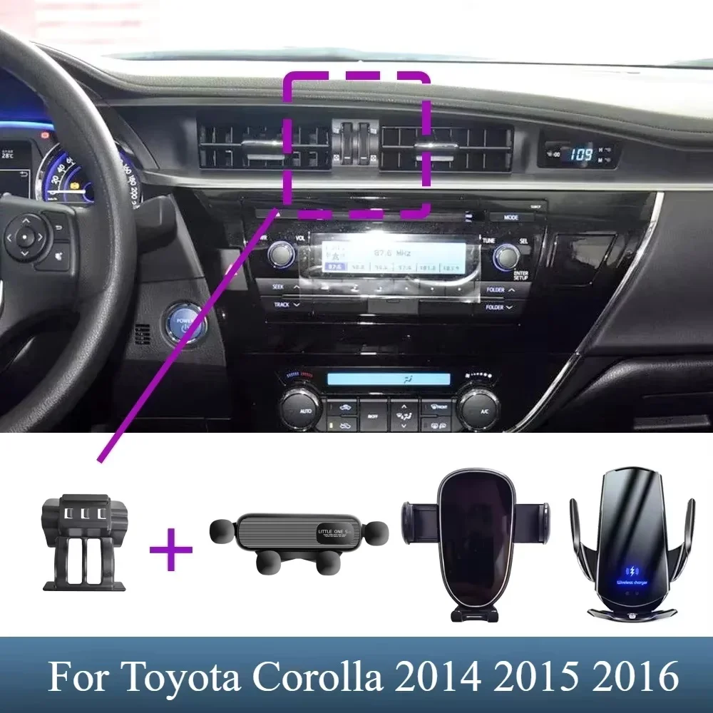 

Car Phone Holder Fixed Bracket For Toyota Corolla Axio Auris Altis 2014 2015 2016 Wireless Charging Auto Interior Accessories